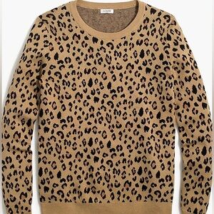 J Crew Teddie Leopard Print Women's Sweater Size Medium